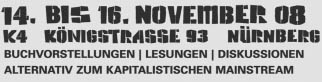 13. Linke Literaturmesse in Nürnberg vom 14.11. bis 16.11.2008